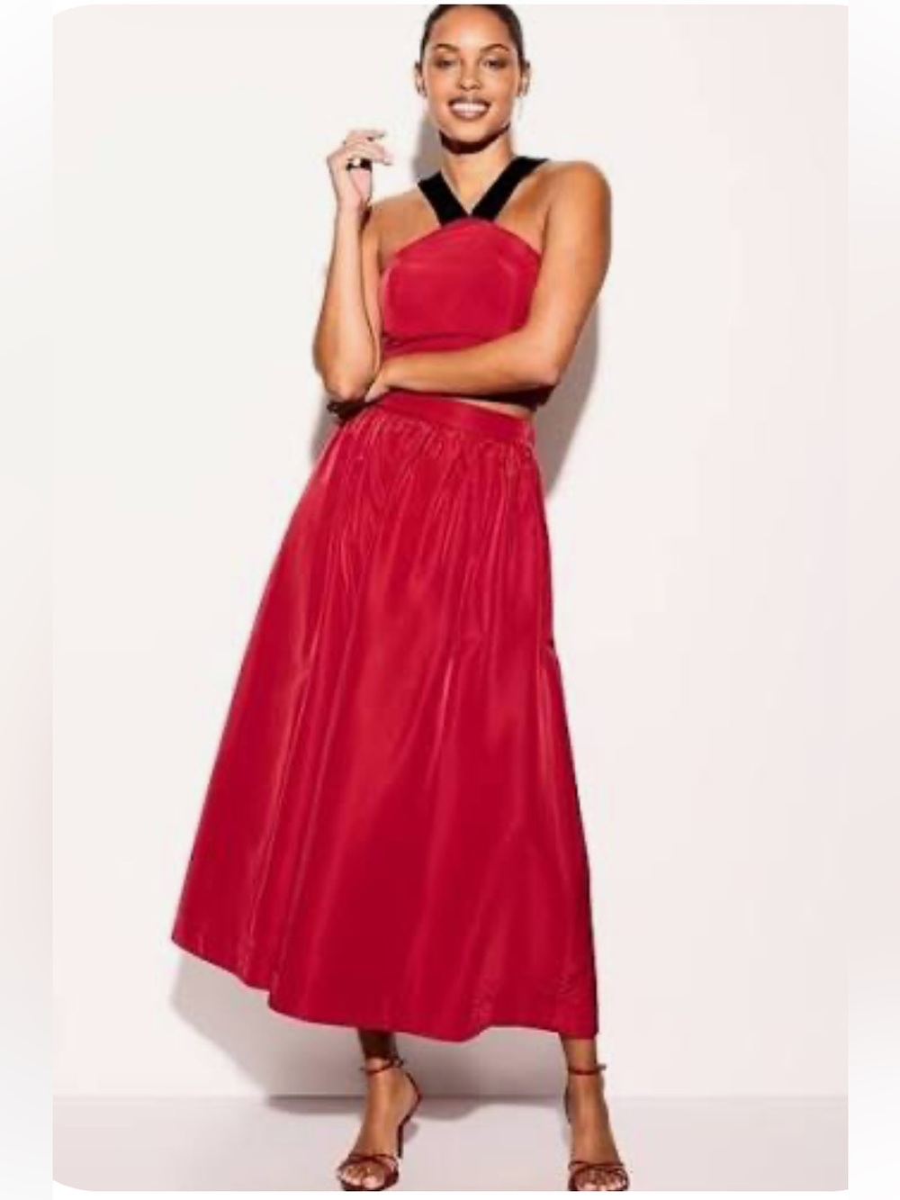 Red taffeta maxi skirt - Old Navy